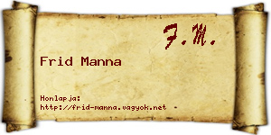 Frid Manna névjegykártya